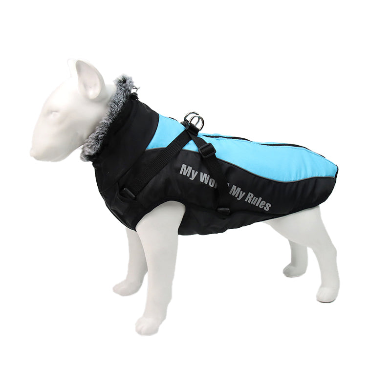 Reflektierende Hundewinterjacke mit integriertem Geschirr