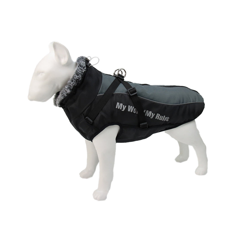 Reflektierende Hundewinterjacke mit integriertem Geschirr