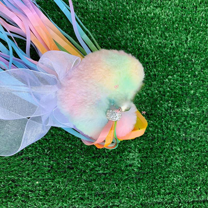 Herzförmige Katzenspielzeug-Angel mit handgefertigtem Batikmuster