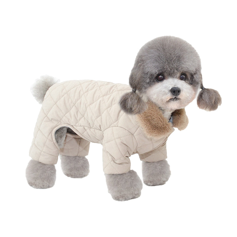 Elegante Winterjacke für Hunde mit Plüschkragen