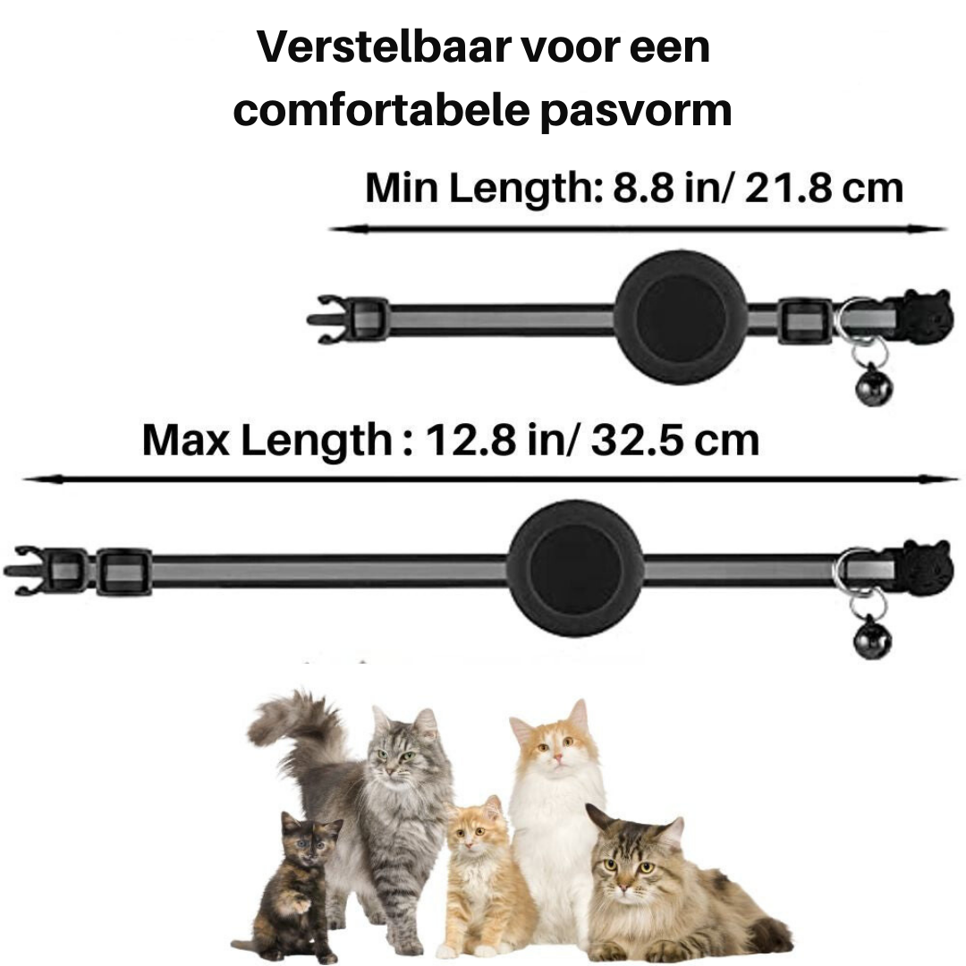 Feline Freiheit Katzenhalsband mit Sicherheitsverschluss und GPS-Tracker-Halterung