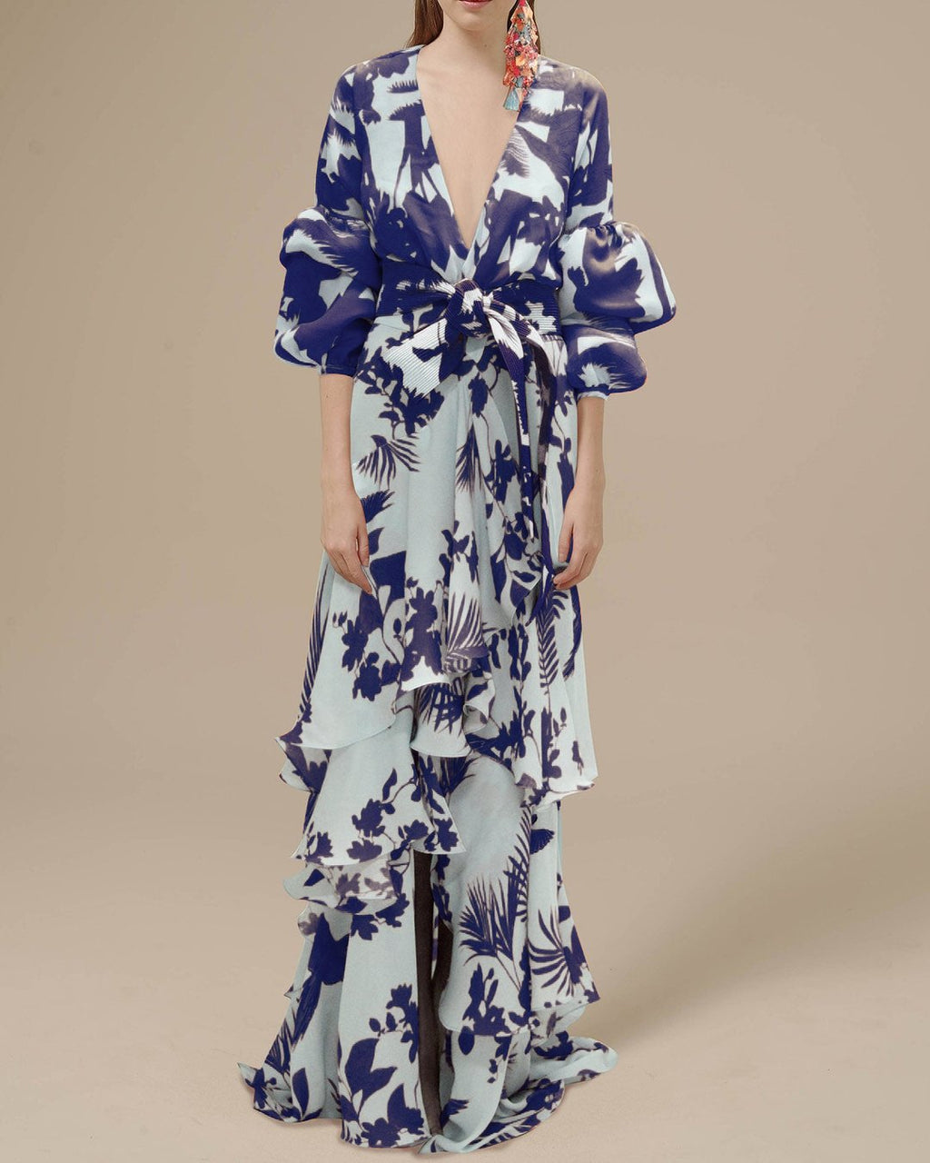 Aurelia | Women's Floral Wrap Maxi Dress - Floral - Image 3