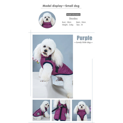 Wasserdichte Winterjacke mit integriertem Hundegeschirr