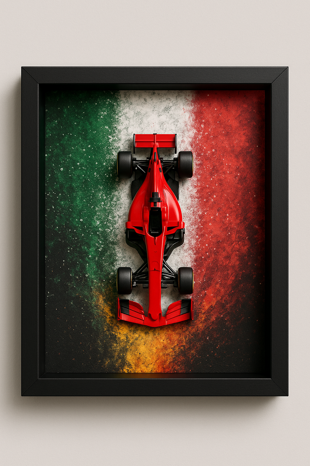 3D WANDBILD – ITALIAN RACING LEGEND EDITION (1:43) – HANDGEFERTIGTES KUNSTWERK – GRÖSSE 25x25 CM