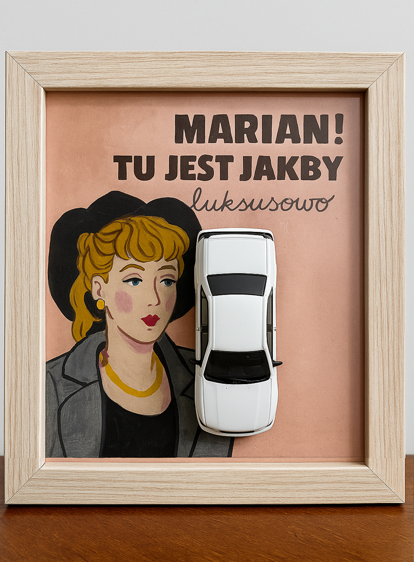 3D WANDBILD – MARIAN EDITION MIT MODELLAUTO (1:43) – GRÖSSE 23x28 CM