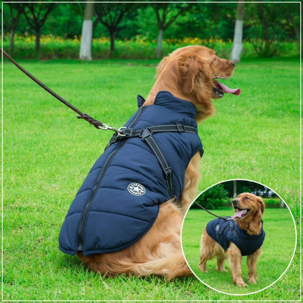 Wasserdichte Winterjacke mit integriertem Hundegeschirr