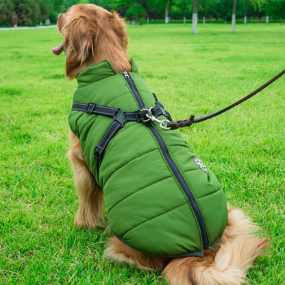 Wasserdichte Winterjacke mit integriertem Hundegeschirr