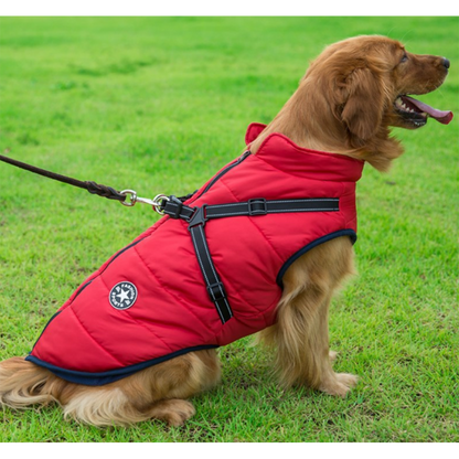 Wasserdichte Winterjacke mit integriertem Hundegeschirr