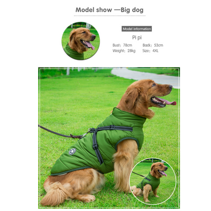 Wasserdichte Winterjacke mit integriertem Hundegeschirr